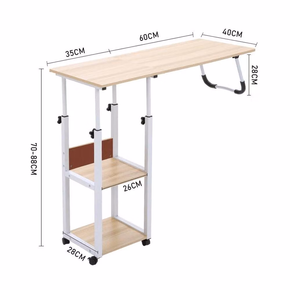 EONLION 2 in 1 Foldable Overbed Laptop Desk with Shelf in Brown – 2