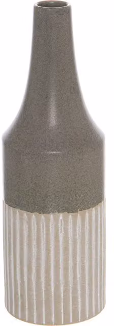 KDMK Mason Collection Ceramic Convex Tabletop Vase in Grey