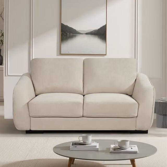 Artemis Home Fairview 2 Seat Upholstered Fabric Sofa in Beige