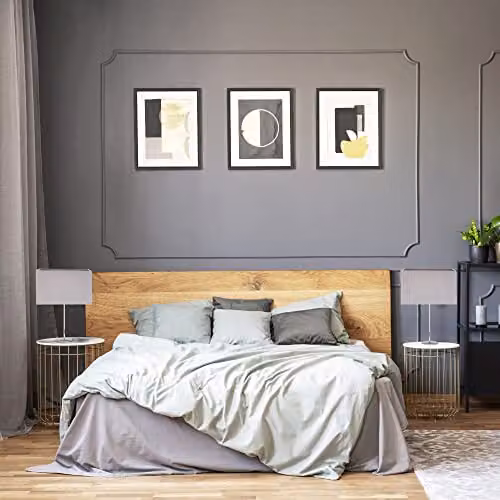 Happy Homewares Modern Rectangular Grey Linen Fabric Lamp Shade, Width: 30 cm – 2