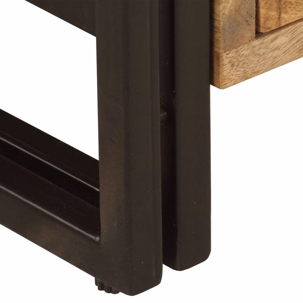 Berkfield Home Industrial TV Cabinet in Brown Solid Mango Wood, W/D/H: 120 x 35 x 45 cm – 4