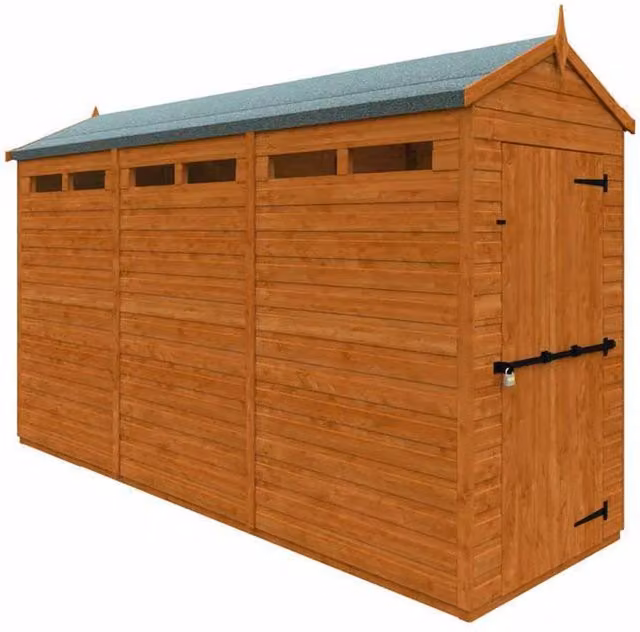 Buttercup Farm 12x4 Flex Apex Security Gable Play House in Burnt Orange, W: 115 cm, D: 353.8 cm, H: 219.2 cm – 1
