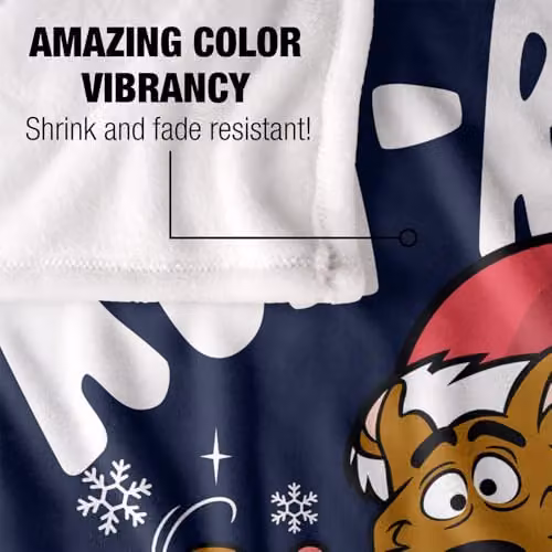 Warner Bros. Scooby Doo Christmas Lights Ruh Roh Silky Touch Super Soft Fleece Throw Blanket, Multicolour, W: 152 cm, D: 127 cm – 3