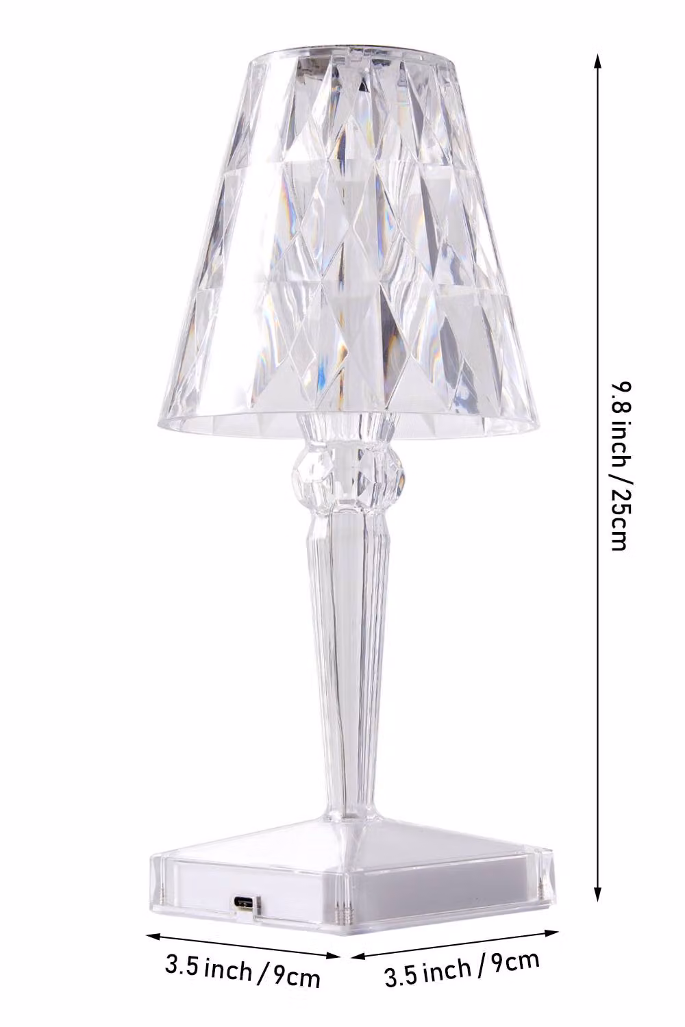 H&O Direct Crystal Diamond RGB LED Table Lamp in White and Transparent with Remote Control and Dimming Function – 2