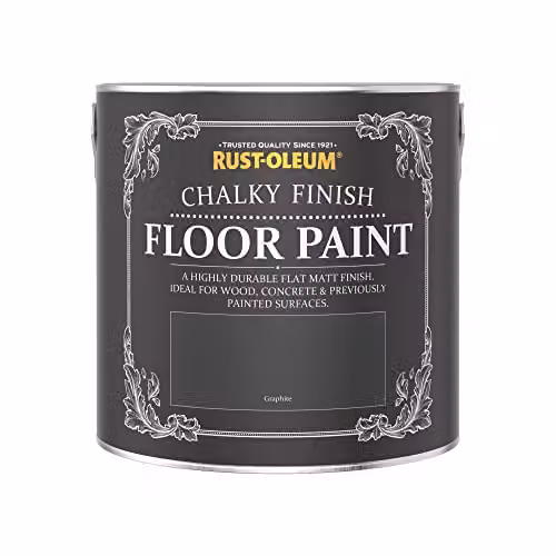 Rust-Oleum Scratch-Proof Water-Based Floor Paint in Matt Finish, Graphite Grey, 2.5L – 4
