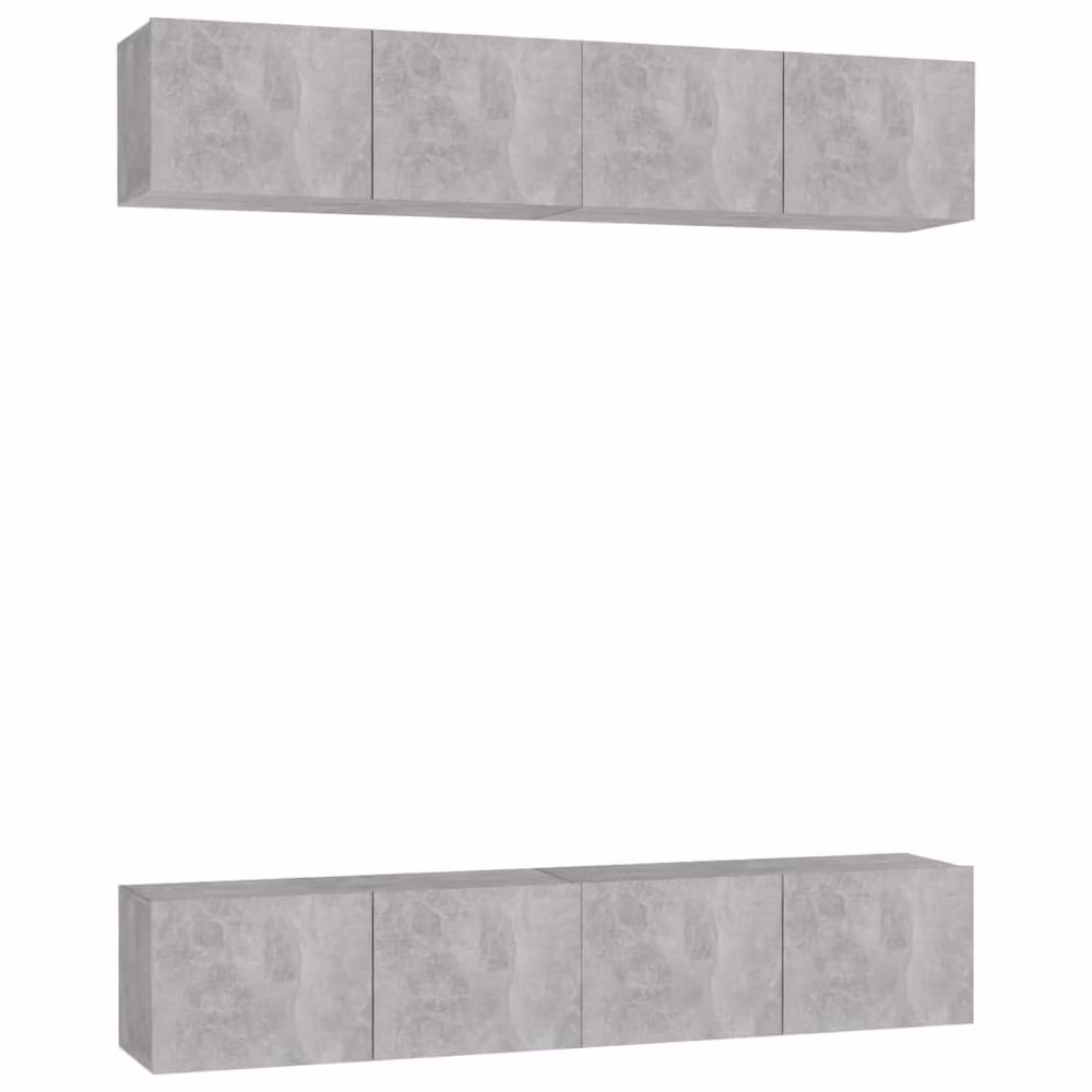 Berkfield Home Set of 4 Modern TV Cabinets in Concrete Grey, Engineered Wood, W/D/H: 80 x 30 x 30 cm – 2