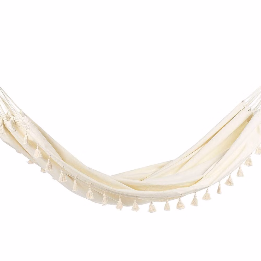 Wyld and Coco Beige Boho Cotton Garden Hammock Swing Seat for Indoor and Outdoor Use – 2