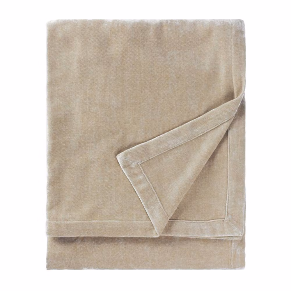 Yard Heavy Chenille Velvet Throw in White, W: 130 cm, L: 180 cm – 2