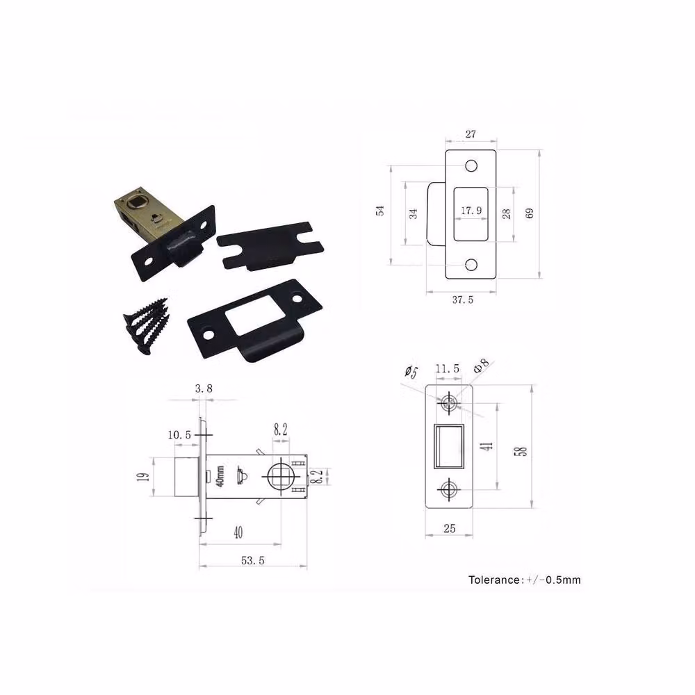 Forgeworks Matt Black Short Internal Door Latch 40mm – 2