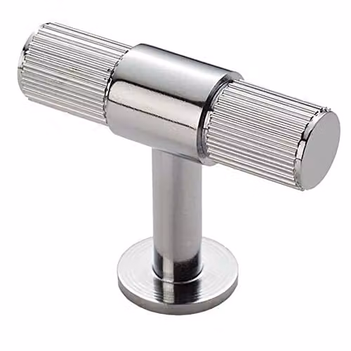 Loops Lined T Shape Pull Handle in Polished Chrome, 50 mm