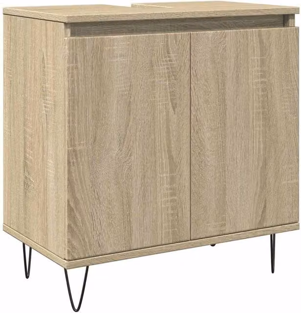 Berkfield Home Sonoma Oak Bathroom Cabinet, Light Brown, W/D/H: 58 x 33 x 60 cm – 1