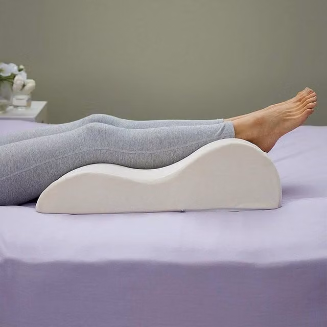 JAVA Wellness Contoured Wedge Leg Elevating Pillow with High Density Foam Support and Removable Cover in White – 1