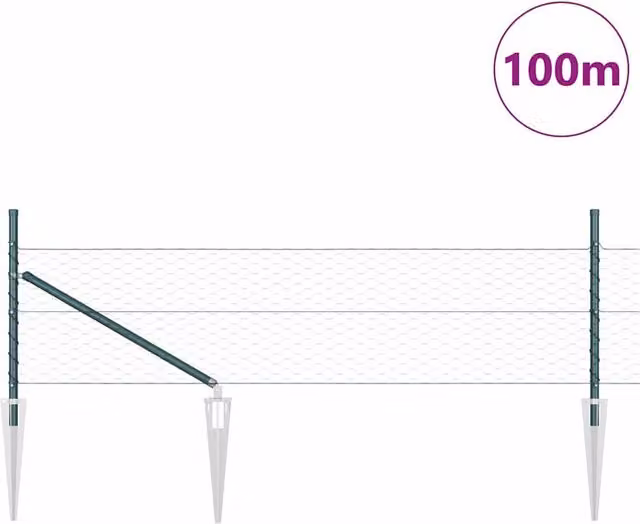 Berkfield Home Green Steel Hexagon Fence, W/H: 0.4 x 100 m – 1