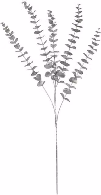 KDMD Silver Metallic Eucalyptus Stem 4 Pack