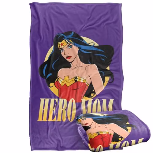 LOGOVISION Wonder Woman Justice League Super Soft Fleece Throw Blanket, Multicolour, W: 91.44 cm, L: 147 cm