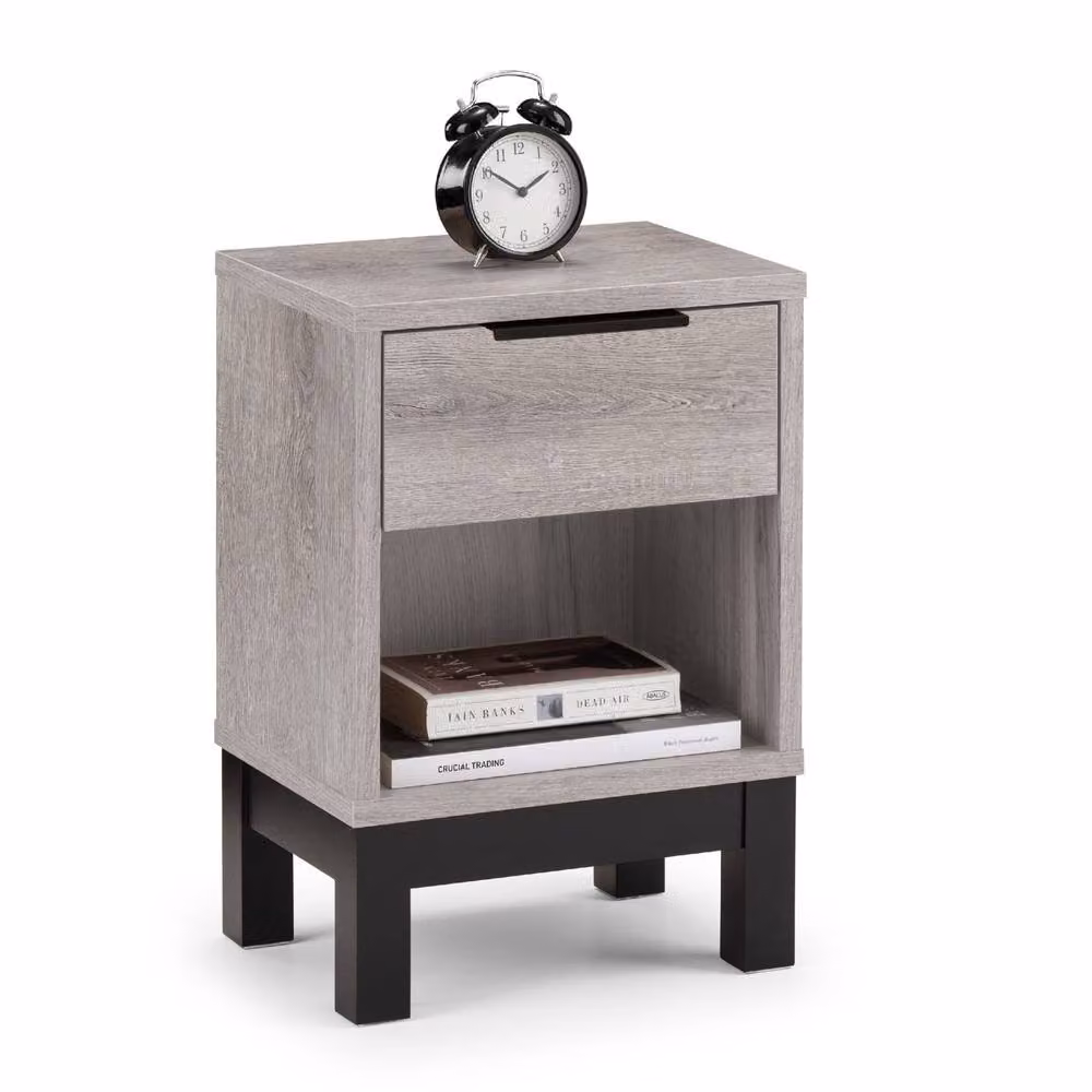 Cheshire Premium Kora 1 Drawer Grey Oak Bedside Unit – 2