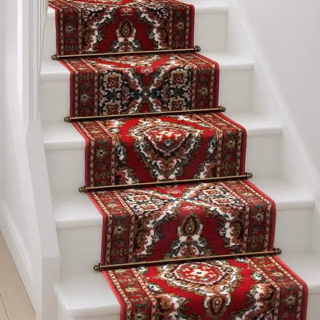 Bravich Texas Medallion Traditional Hallway Runner, Red, Length: 300 cm