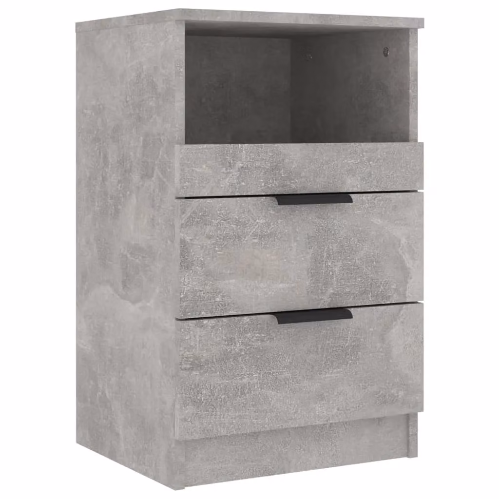 Berkfield Home Bedside Cabinet in Concrete Grey Engineered Wood – 2