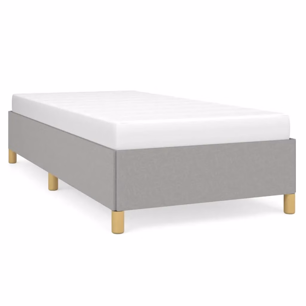 Berkfield Home Upholstered Single Bed Frame in Grey, W/D/H: 90 x 190 cm – 2