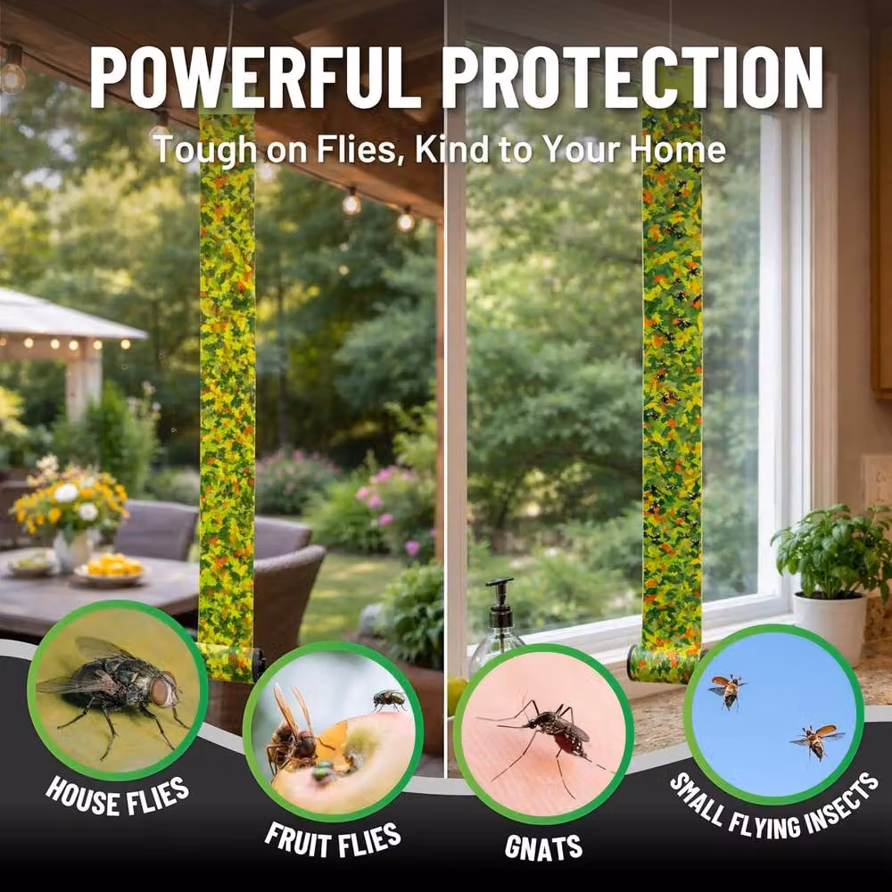 volila Green Sticky Fly Catcher Rolls for Moths, Flies, Mosquitos, Wasps and Ants, 16 Pack – 6