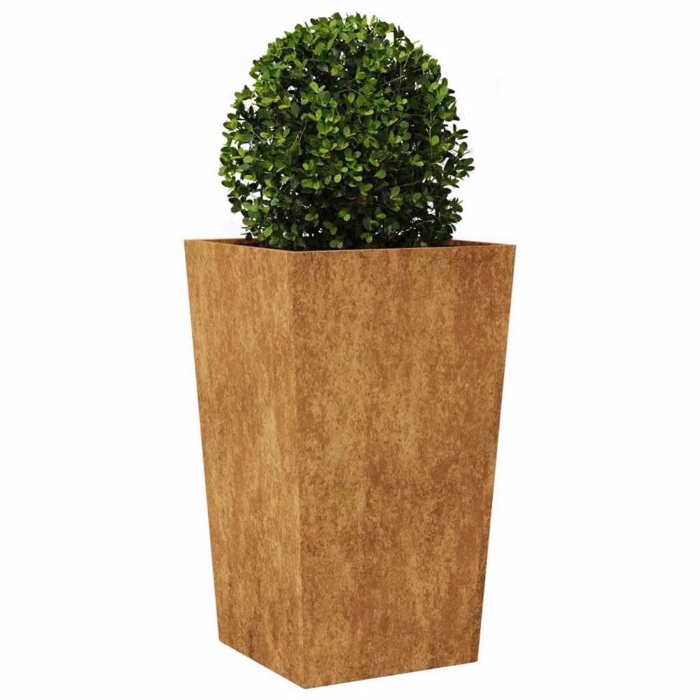 Berkfield Home Garden Corten Steel Planter Tubs in Brown, 2 Pack, W/D/H: 45 x 45 x 75 cm – 4
