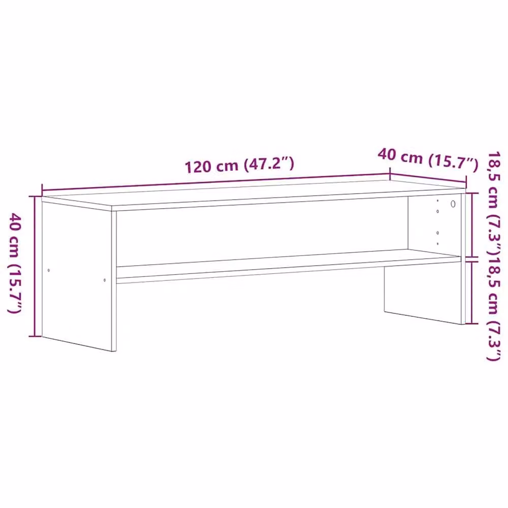 Berkfield Home Black Oak TV Cabinet in Matt MDF, W/D/H: 120 x 40 x 40 cm – 6