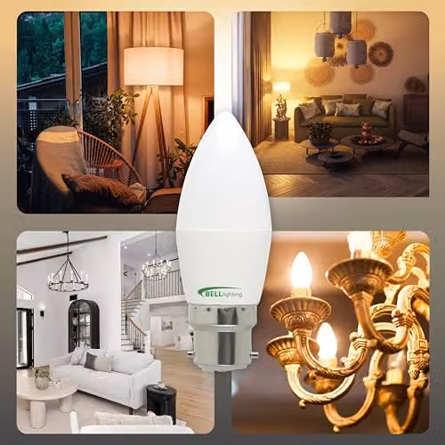 BELL Lighting B22 Bayonet LED Candle Bulbs, Warm White, Pack of 3 – 3