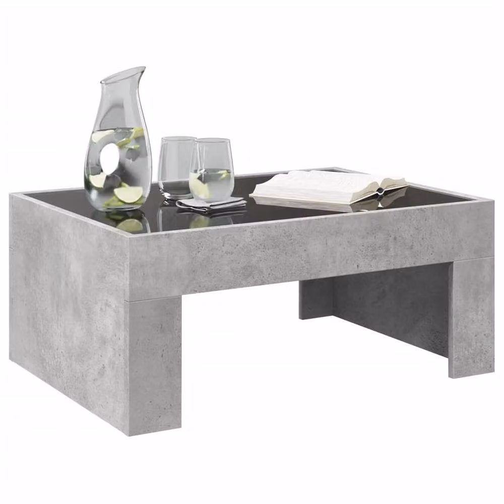 Berkfield Home Infinity LED Coffee Table in Concrete Grey, W: 70 cm, D: 50 cm, H: 30 cm – 2