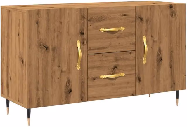 Berkfield Home Artisan Oak Sideboard in Brown, W/D/H: 100 x 36 x 60 cm
