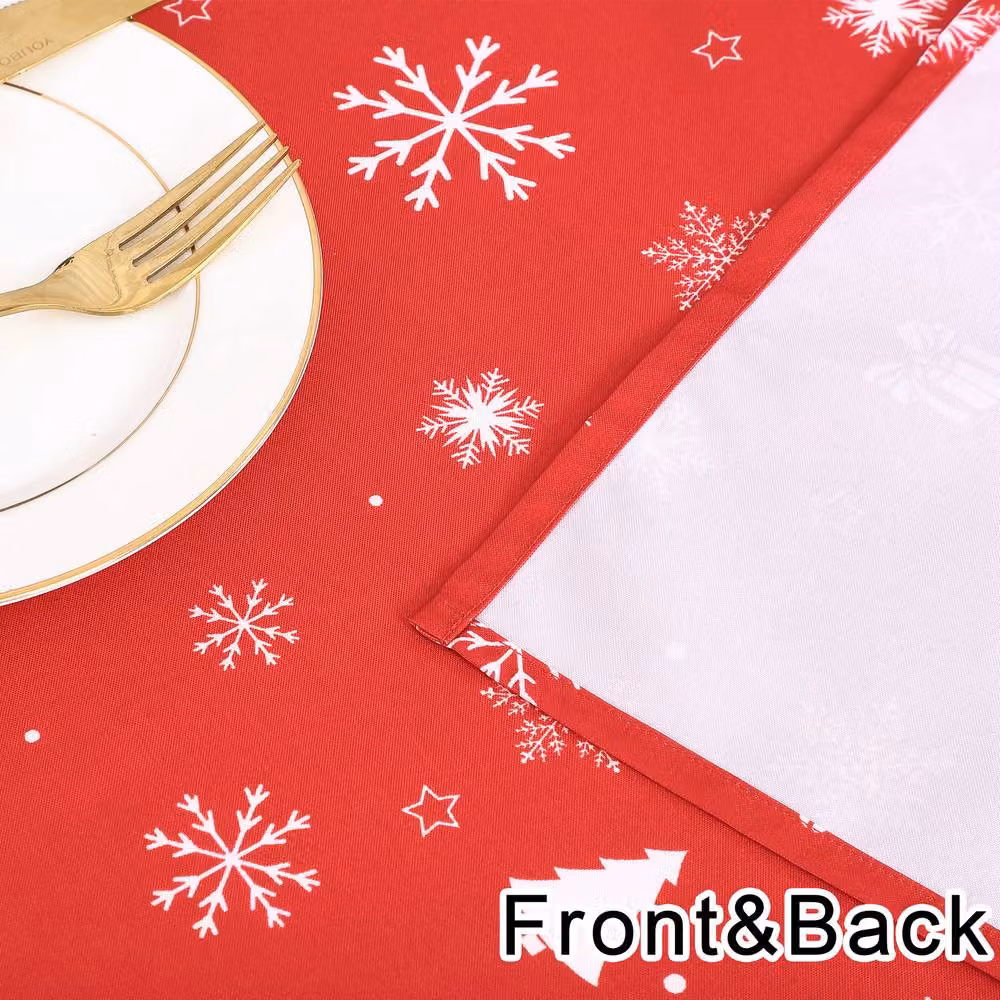 London Boutique Red Christmas Round Tablecloth, Waterproof and Washable, Diameter: 152.4 cm – 3