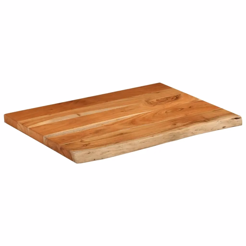Berkfield Home Rectangular Solid Wood Acacia Bathroom Countertop, Brown, W: 80 cm, D: 60 cm, H: 2.5 cm – 3