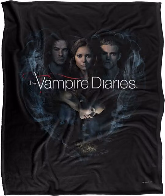 LOGOVISION Vampire Diaries Hearts Desire Super Soft Fleece Throw Blanket, White and Multicolour, W/D/H: 152 x 127 cm – 6
