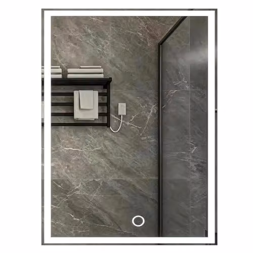 Gr8 Home LED Bathroom Mirror, White and Transparent, W: 60 cm, H: 90 cm – 2