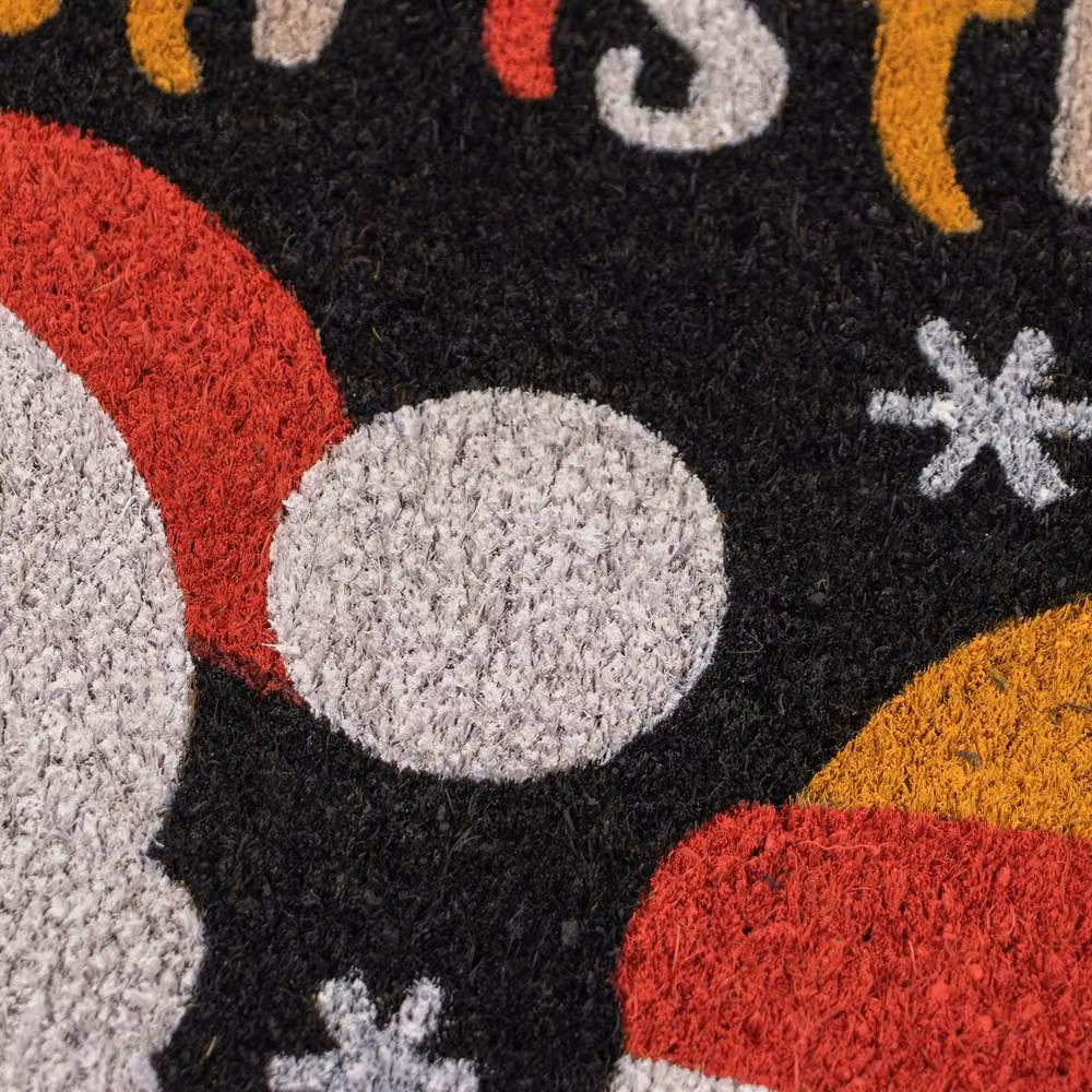 JVL Christmas Coir Doormat, Black and Brown, W/D/H: 90 x 60 x 1.5 cm – 2