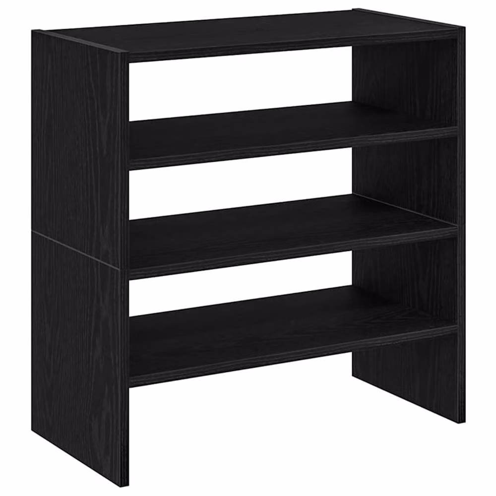 Berkfield Home Stackable Shoe Racks, 2 Pieces, Black Oak, W: 60 cm, D: 30 cm, H: 30.5 cm – 3