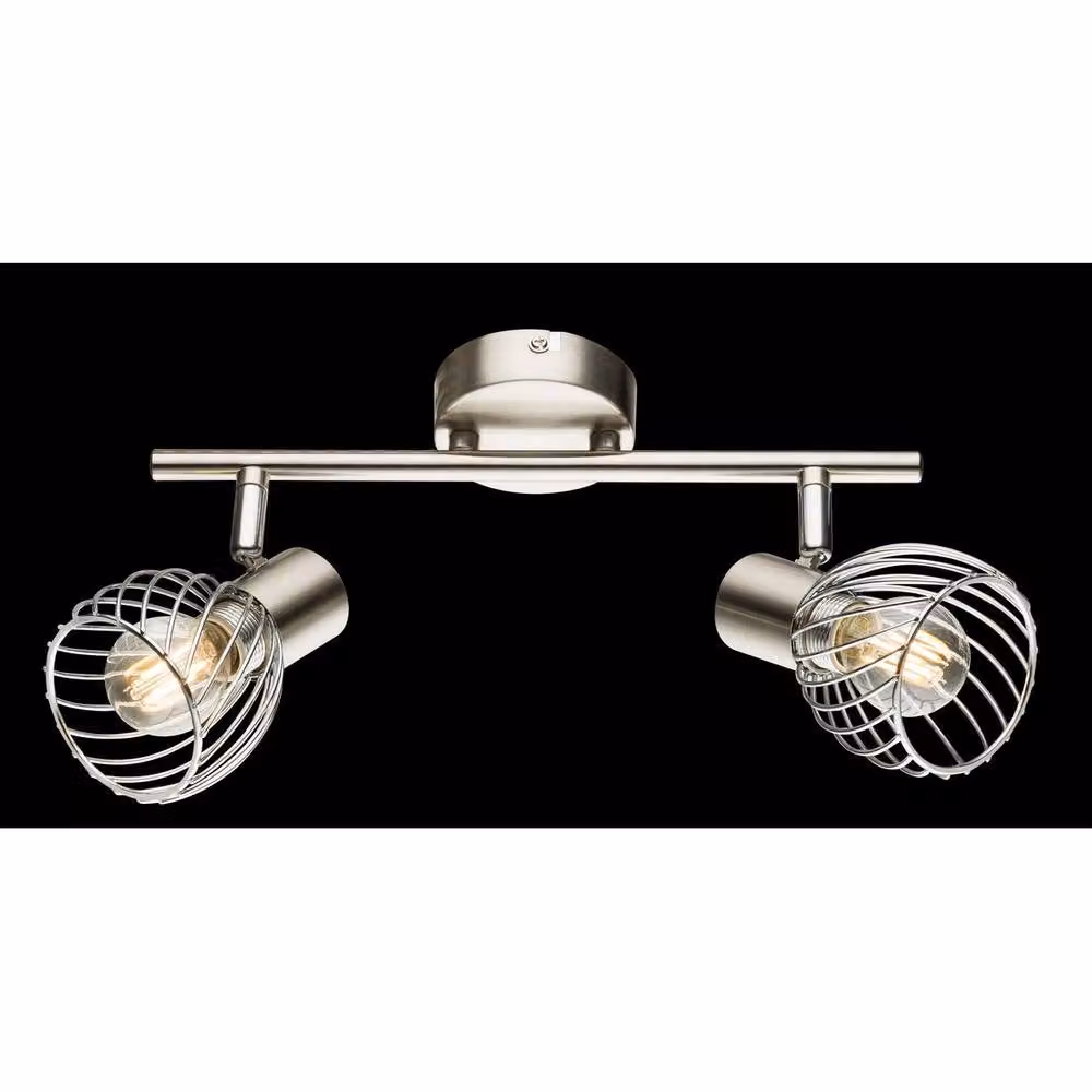 Globo Lighting Texas Twin Ceiling Spotlight in Grey and Silver with 2x E14 Sockets – 2