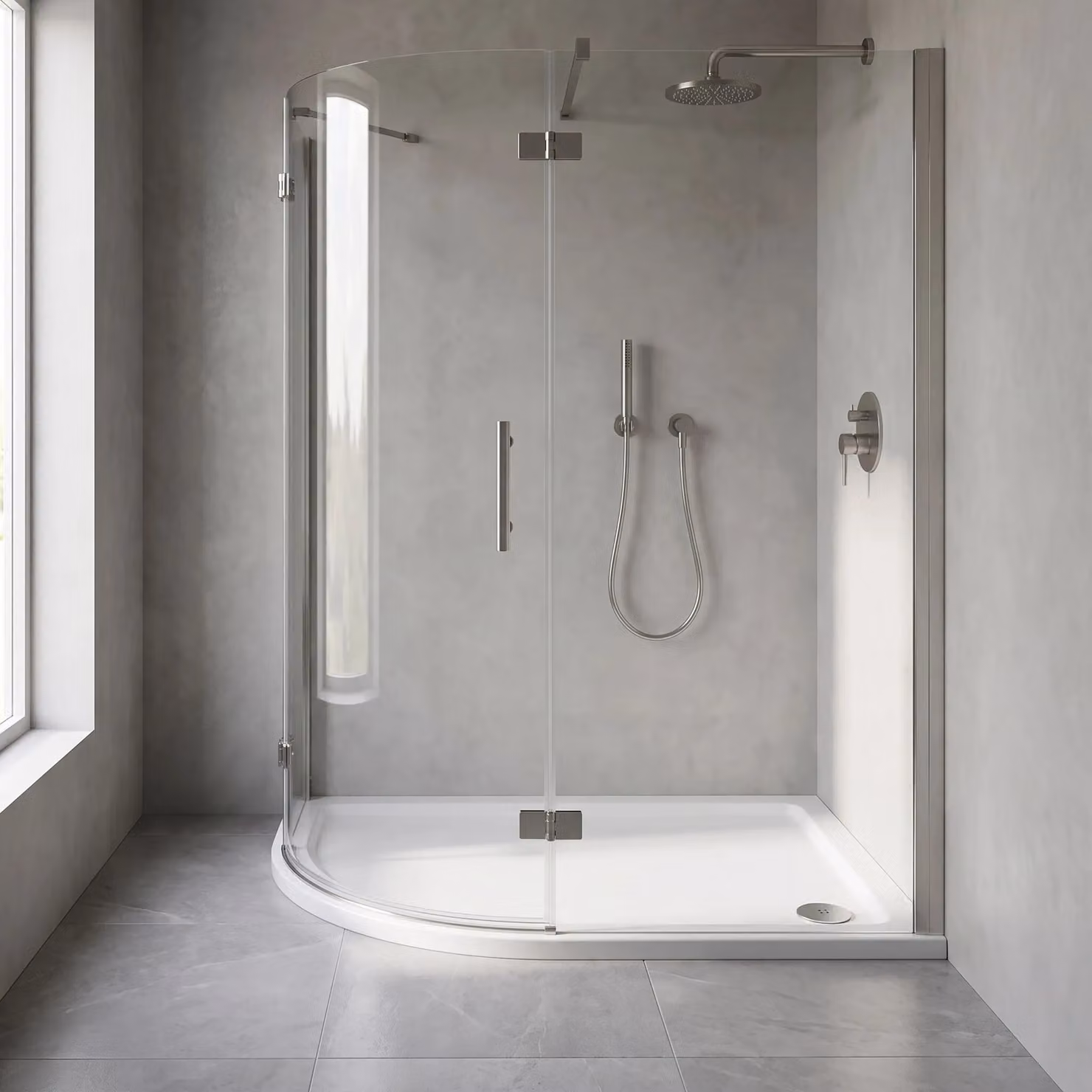 Balterley Premium Slip Resistant Left Hand Offset Quadrant Shower Tray, White, W/D: 120 x 80 cm – 2