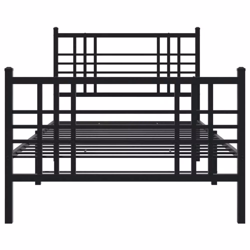 Berkfield Home Metal Bed Frame with Footboard, Black, W/D/H: 100 x 200 cm – 3