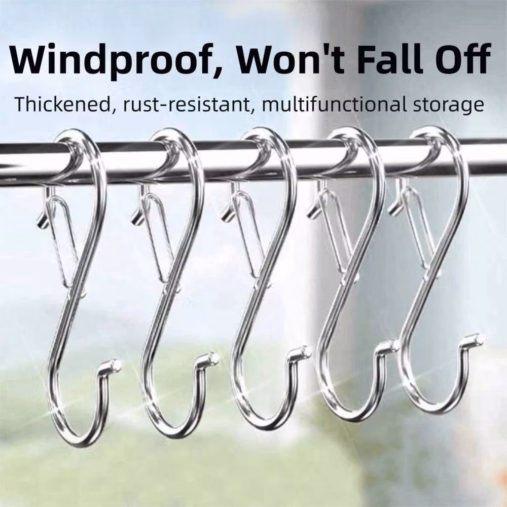 EONLION Silver S-Shape Hooks, 10 Pack, Length: 500 mm – 2