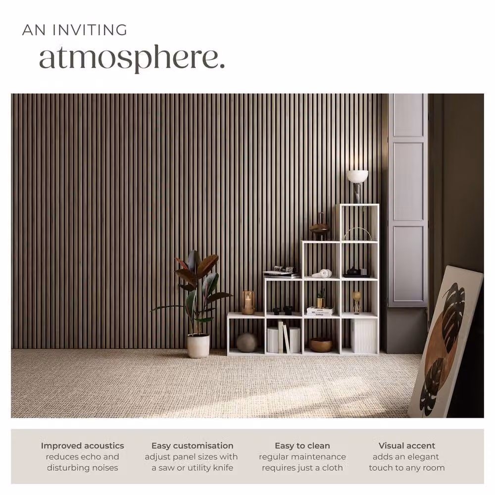 tectake Acoustic Wood Wall Panels in Brown – 3