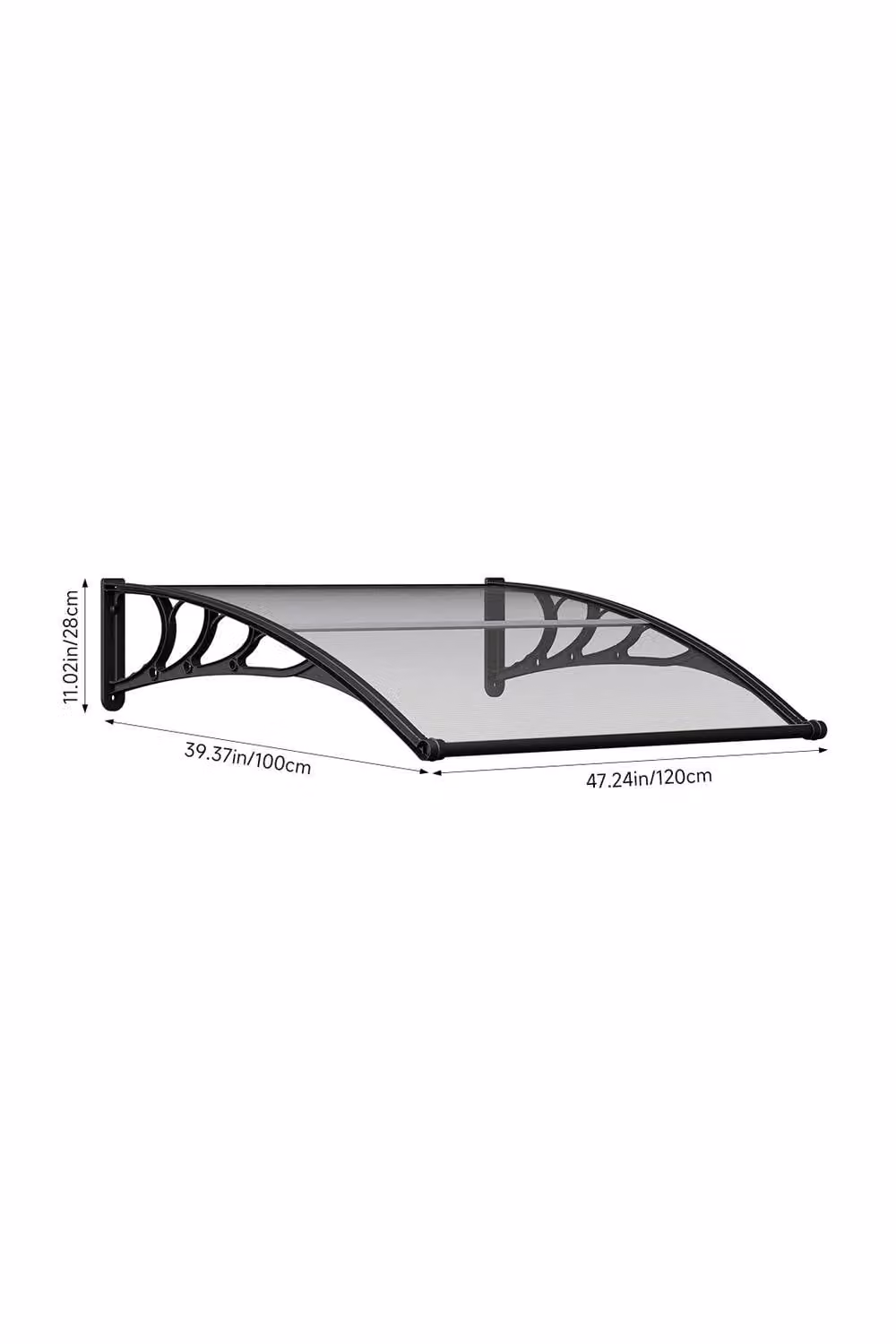 Garden Sanctuary Grey Outdoor Door Canopy and Window Awning with Drainage Channel – 4