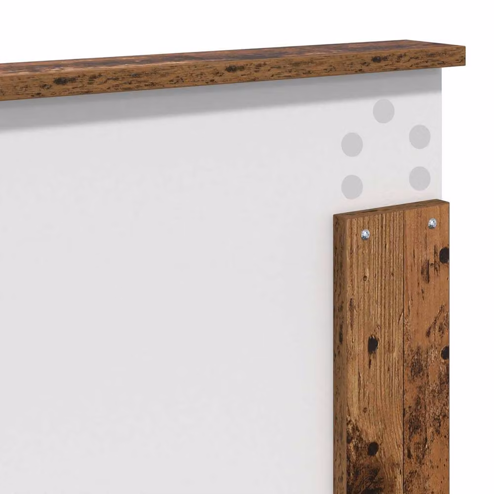 Berkfield Home Bed Frame with Headboard in Brown Old Wood, Solid Pine and MDF, W: 135 cm, L: 190 cm – 6
