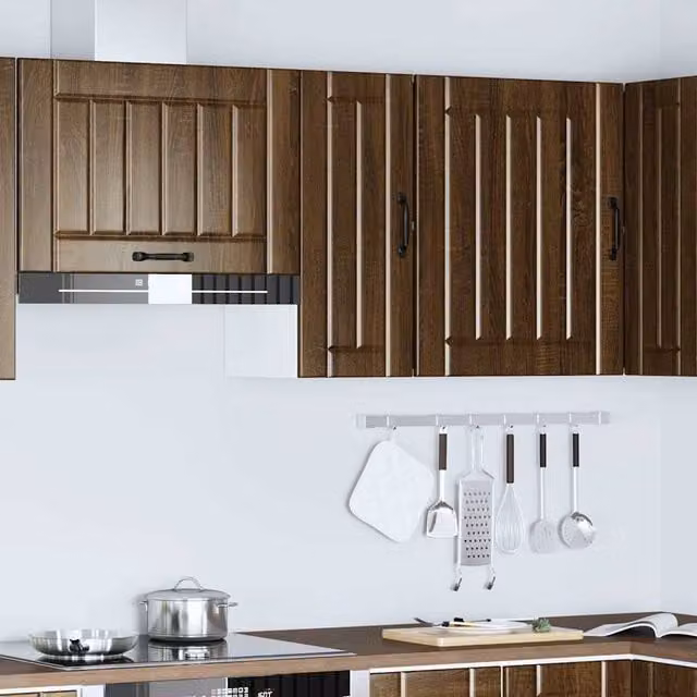 Berkfield Home Lucca Kitchen Wall Cabinet in Brown Oak Engineered Wood, W/D/H: 60.0 x 25.0 x 31.0 cm