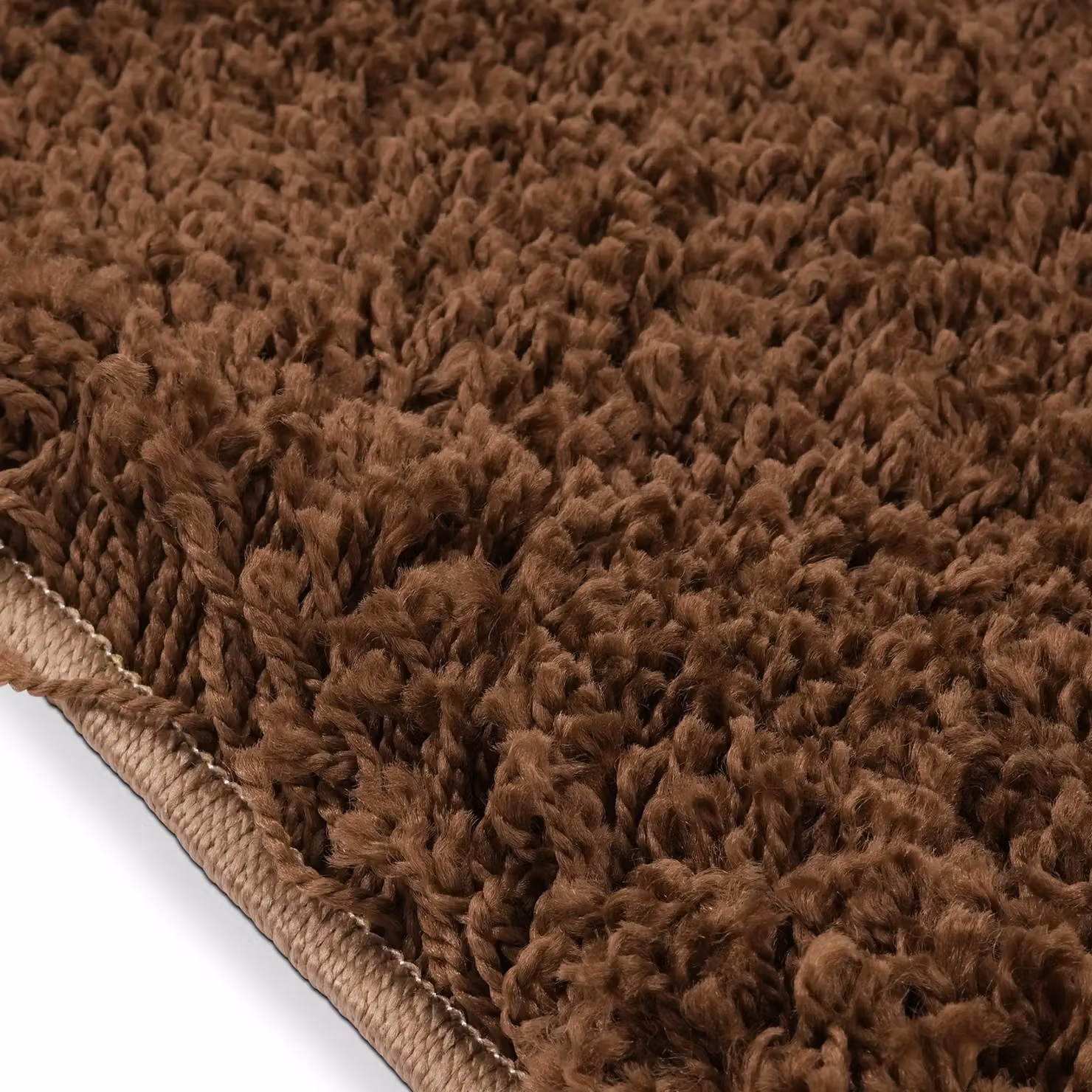 Bravich LTD California Checked Thick Shaggy Rug in Brown, W: 80 cm, L: 150 cm – 4