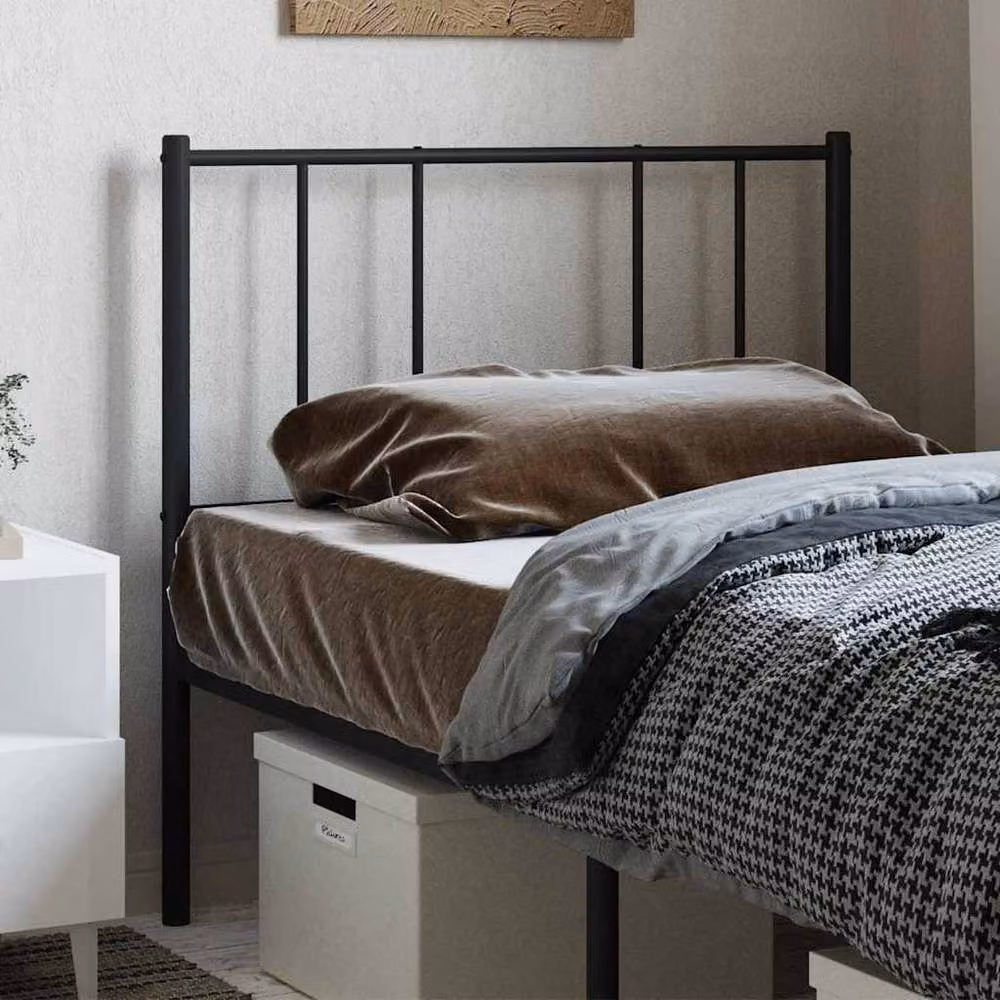 Berkfield Home Matt Black Metal Headboard, Width: 90 cm – 2