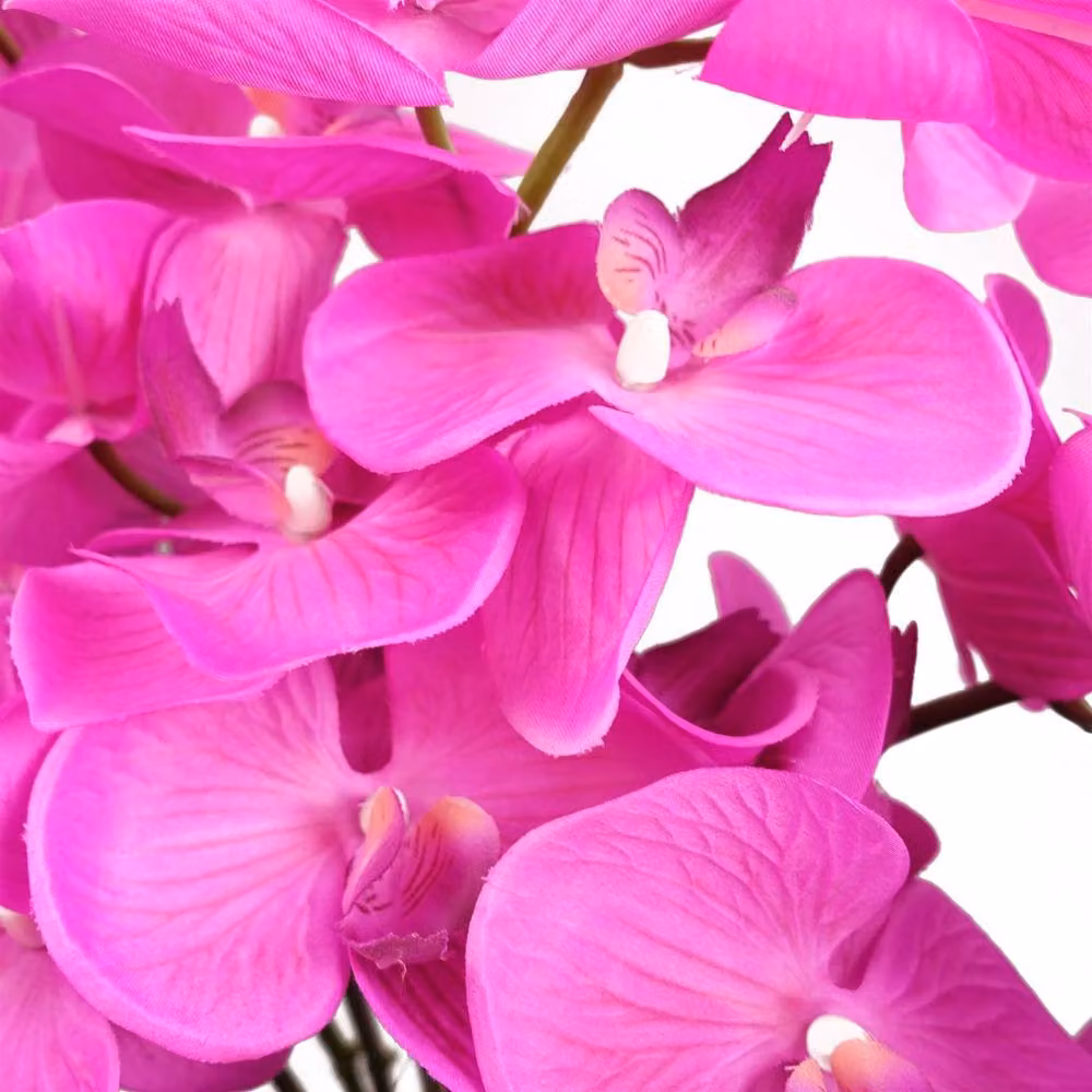 Botanik Artificial Deluxe Bush Orchid in Dark Pink with Black Pot, Height: 85 cm – 2