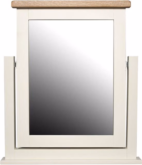 ELM Home and Garden White Rectangular Tabletop Dressing Vanity Mirror