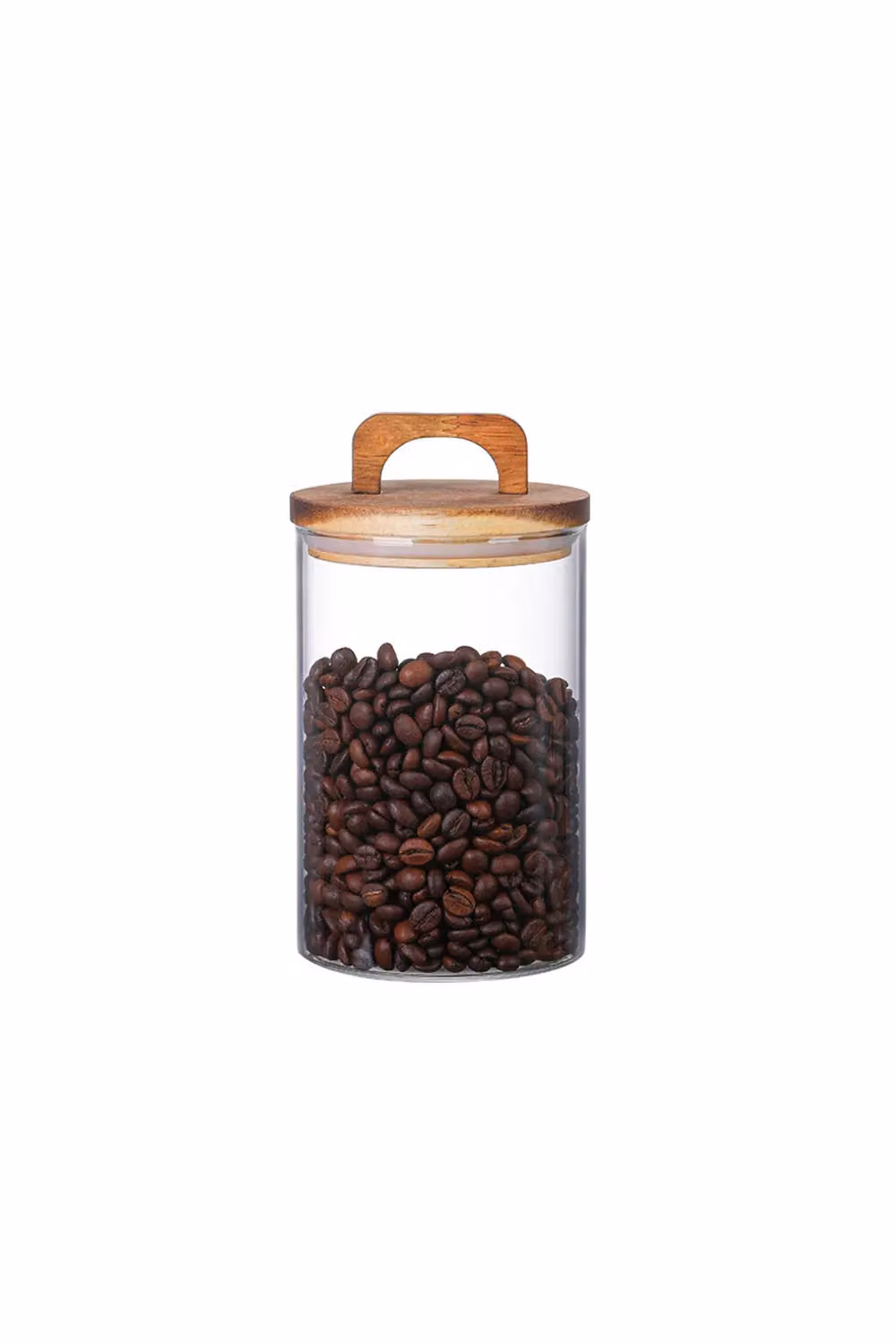 Living and Home Glass Storage Jars with Airtight Wooden Lids, 800ml, Clear – 2