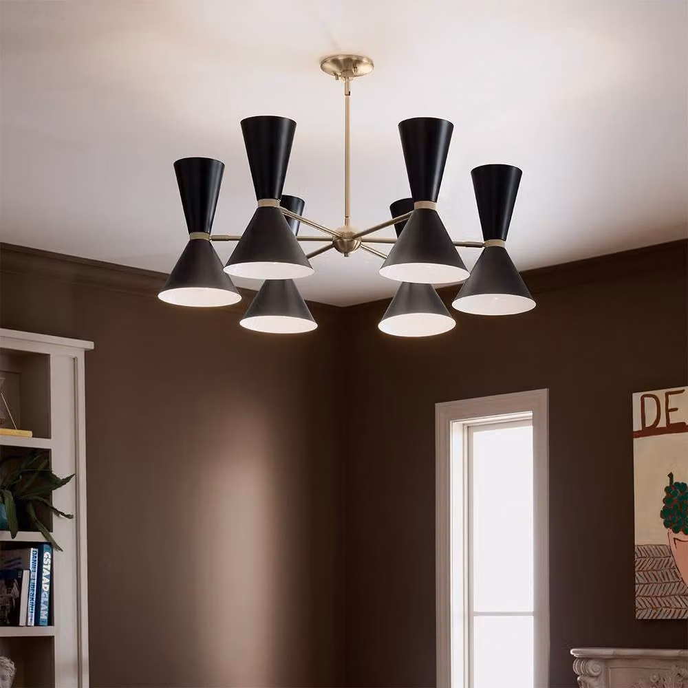 Kichler Phix Multi Arm Pendant Light in Champagne Bronze and Black with 12 x E27 Sockets – 3