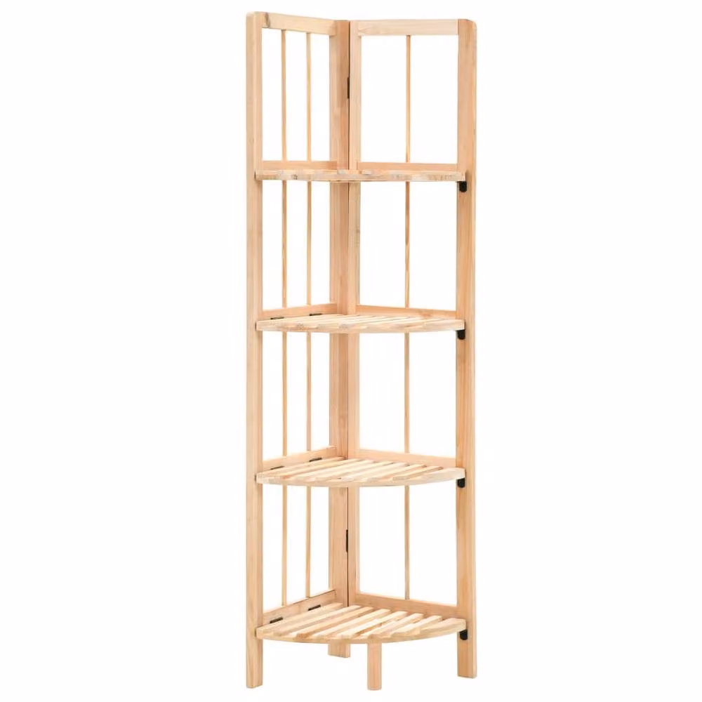 Berkfield Home Durable Cedar Wood Corner Shelf in Beige, W/D/H: 27 x 27 x 110 cm